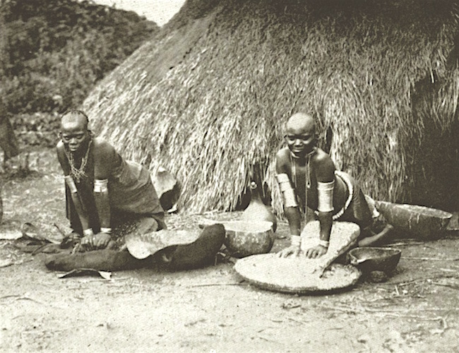 Kikuyu Girls Grinding Meal.