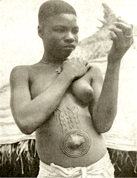 Tiv Girl with Characteristic Navel Scarification