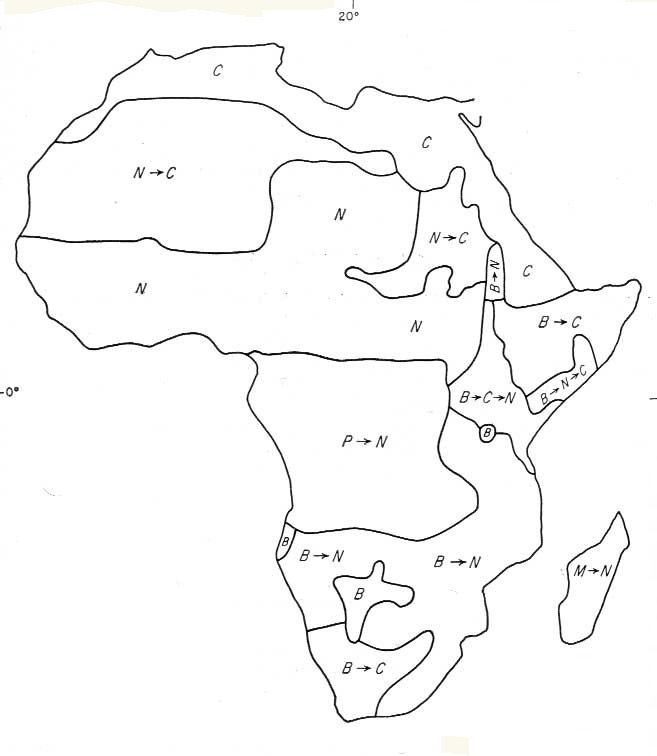 Distribution of races in Africa